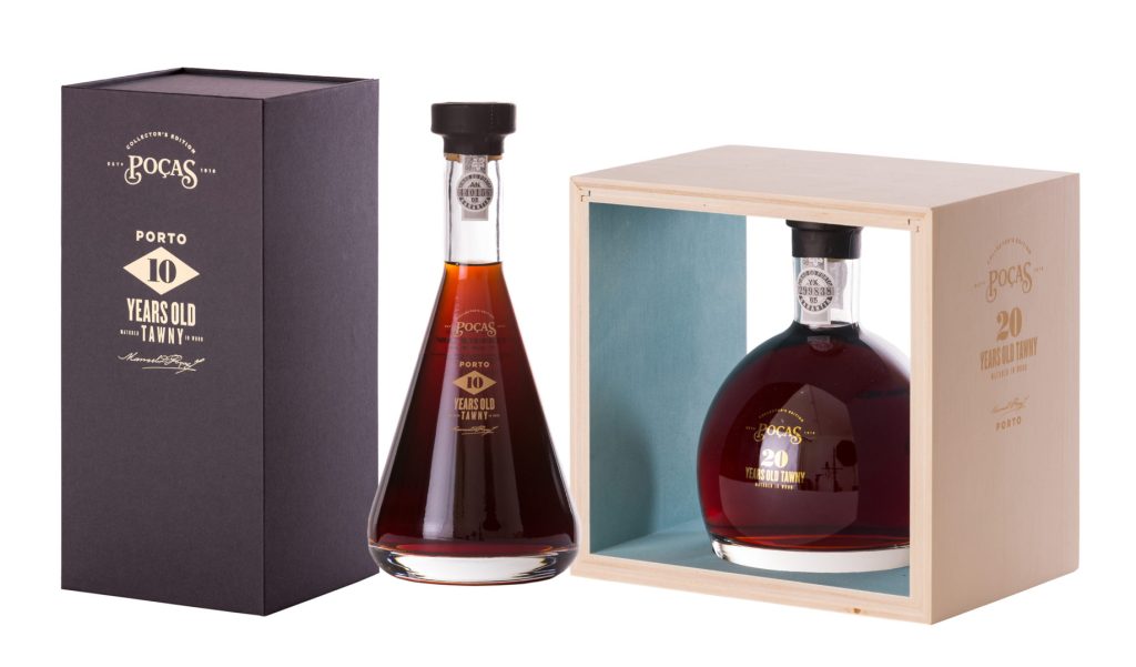Tawny 10 e 20 anos da Poças em decanters